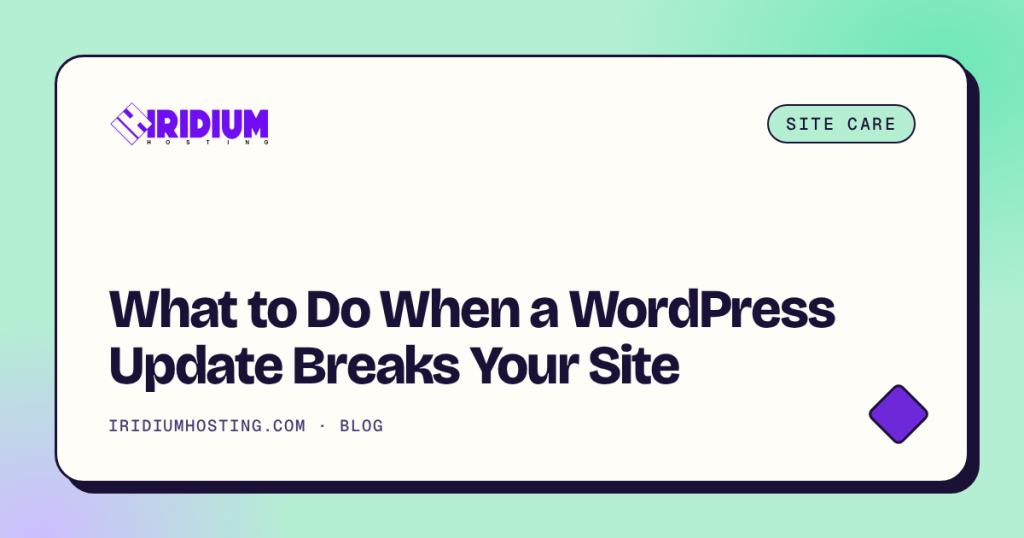 What to Do When a WordPress Update Breaks Your Site